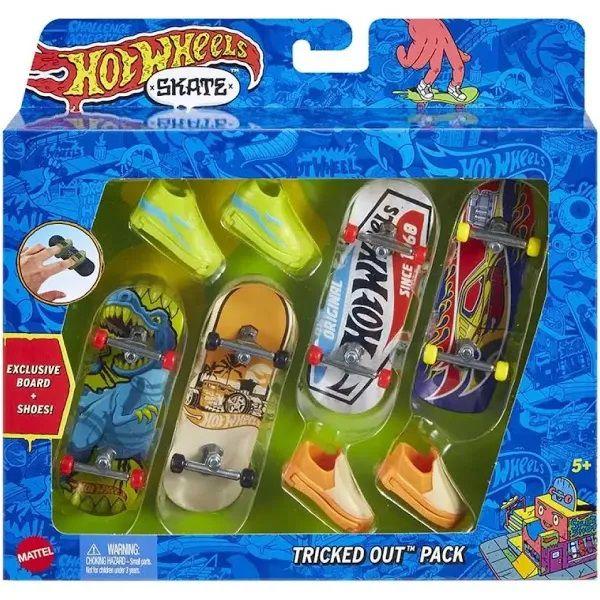 Hot Wheels スニーカー 2足セット Conjunto HOT Wheels 4 Skate de Dedo com 2 Tenis Mattel HGT84